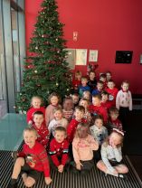 Christmas jumper and dinner day in  Miss Hawthorne’s class (Mrs Norton’s class)