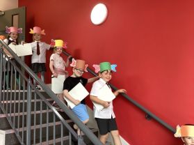 Mrs Thompson’s class on their sound walk 👂