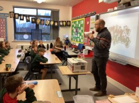 Year 5 Miss Gibson’s class- Mr Moorhead used props to tell us the Christmas story.